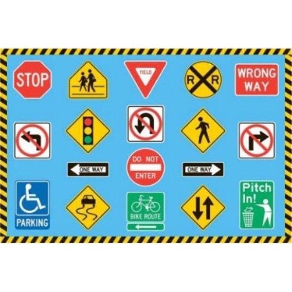 La Rug, Fun Rugs La Rug FT-130 3958 39 in. x 58 in. Fun Time Traffic Signs Area Rug - Multi Colored FT-130 3958